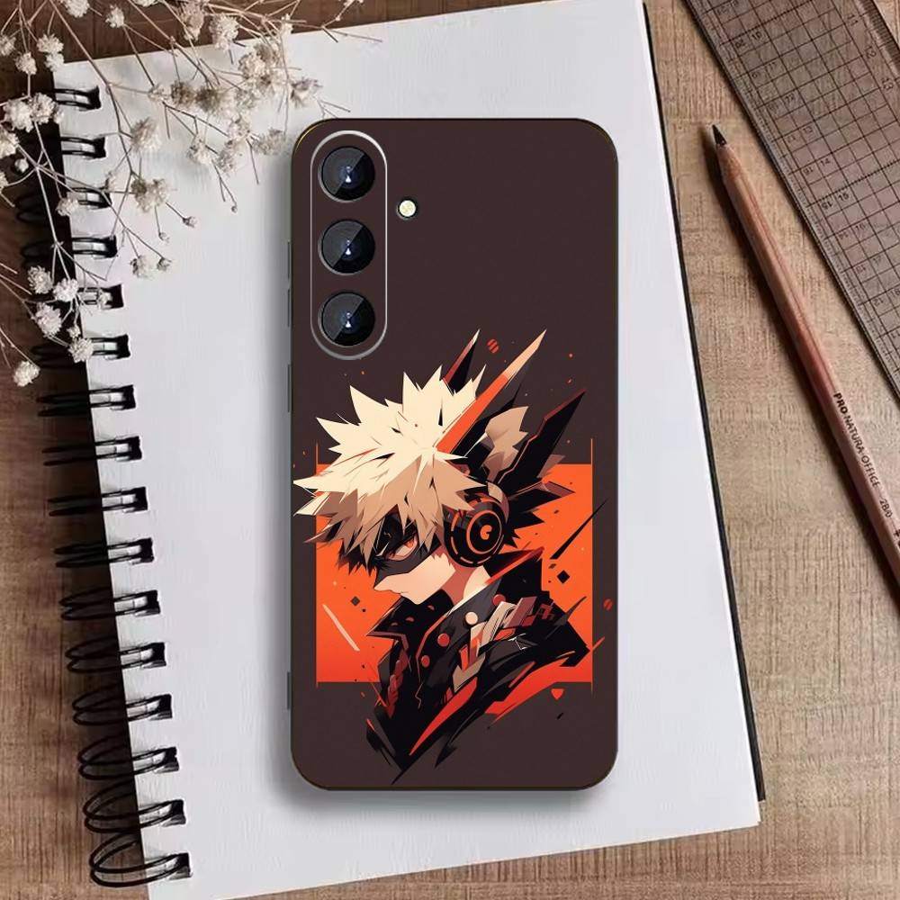Katsuki Bakugo E-Hero Academia Phone Case For Samsung Galaxy A73,21,22,32,71,53,52,51,80,5G Soft Black Cover