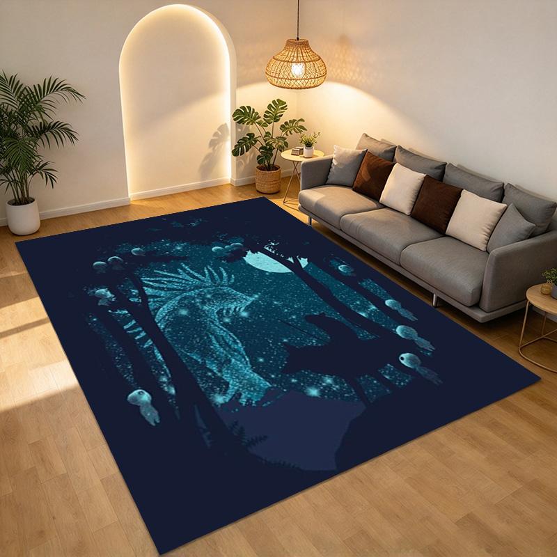 Wolf Moon Living Room Nonslip Area Rug Soft Carpet For Bedroom Game Playroom Sofa Office Home Decor Doormat Christmas Gift C9302603