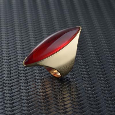 1Pc Fashion European And American Jewelry Vintage Ggemstone Ladies Ring Resin Stone Ring