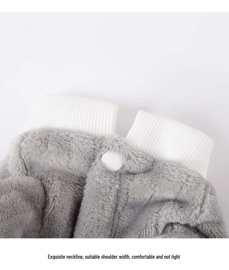 Haină Polar Drăguță cu Ursuleț Coreean pentru Câini și Pisici - Cu Patru Picioare, Caldă și Groasă pentru Toamnă/Iarnă