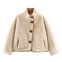 New, fashionable and casual loose double-sided fleece thermal jacket