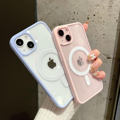 Origineel Voor Magsafe Magnetische Draadloos Opladen Case Voor Iphone 14 13 12 11 Pro Max X Xr 7 8 Plus se2 Helder Acryl Bumper Cover