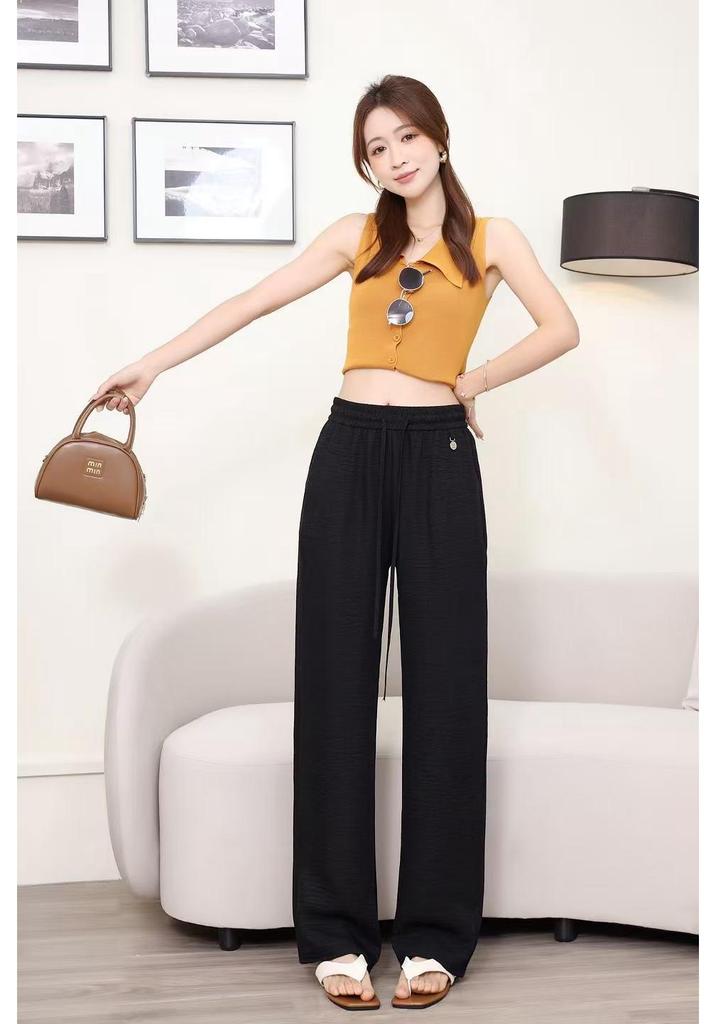 2026 Women's Summer Tencel Stretchy Straight-Leg Casual Pants for Middle-Aged Mothers