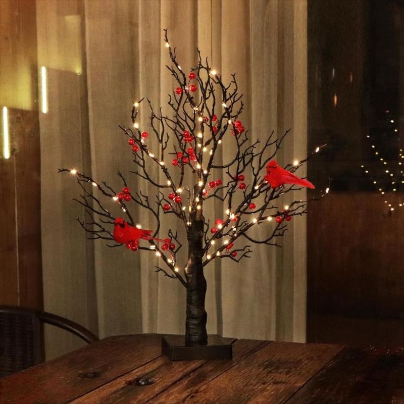 

Synthetic Halloween Tree with Redbirds Multifunctional Holiday Display China Mainland