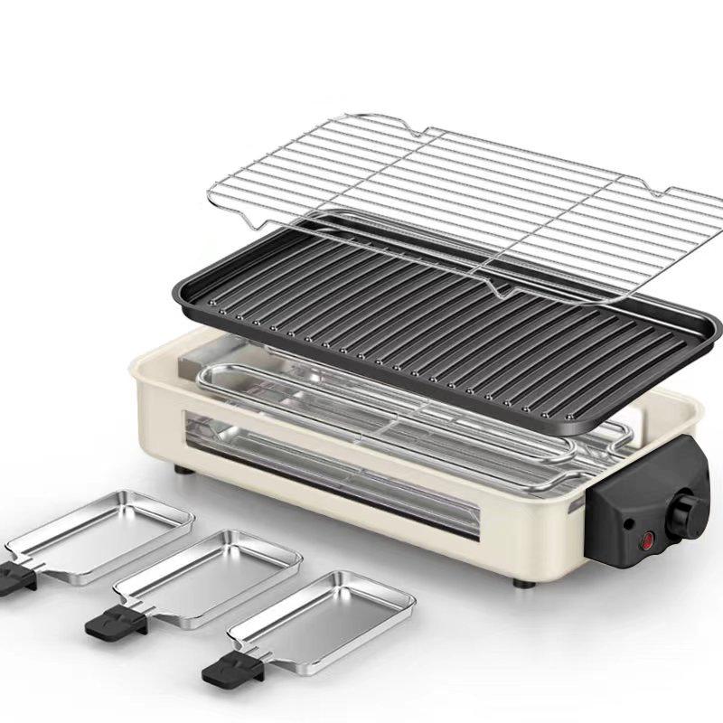 Multifunctional Electric Grill & Oven: Smokeless Indoor/Outdoor BBQ Pan & Baking Rack