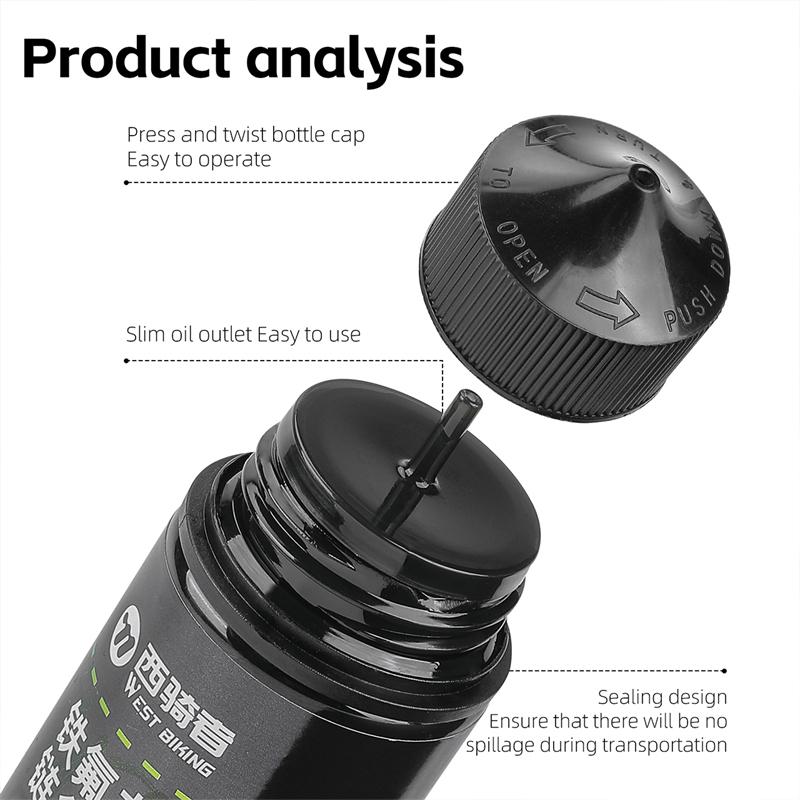 WEST BIKING 60ML Bicycle Long-lasting Chain Lubricant PTFE Chain Oil Cycling Bike Maintenance for Transmission Shafts/Flywheels