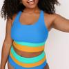 "Damen Großer Split Badeanzug - Europäischer & Amerikanischer Stil, Bedruckter Bikini mit Reißverschluss"