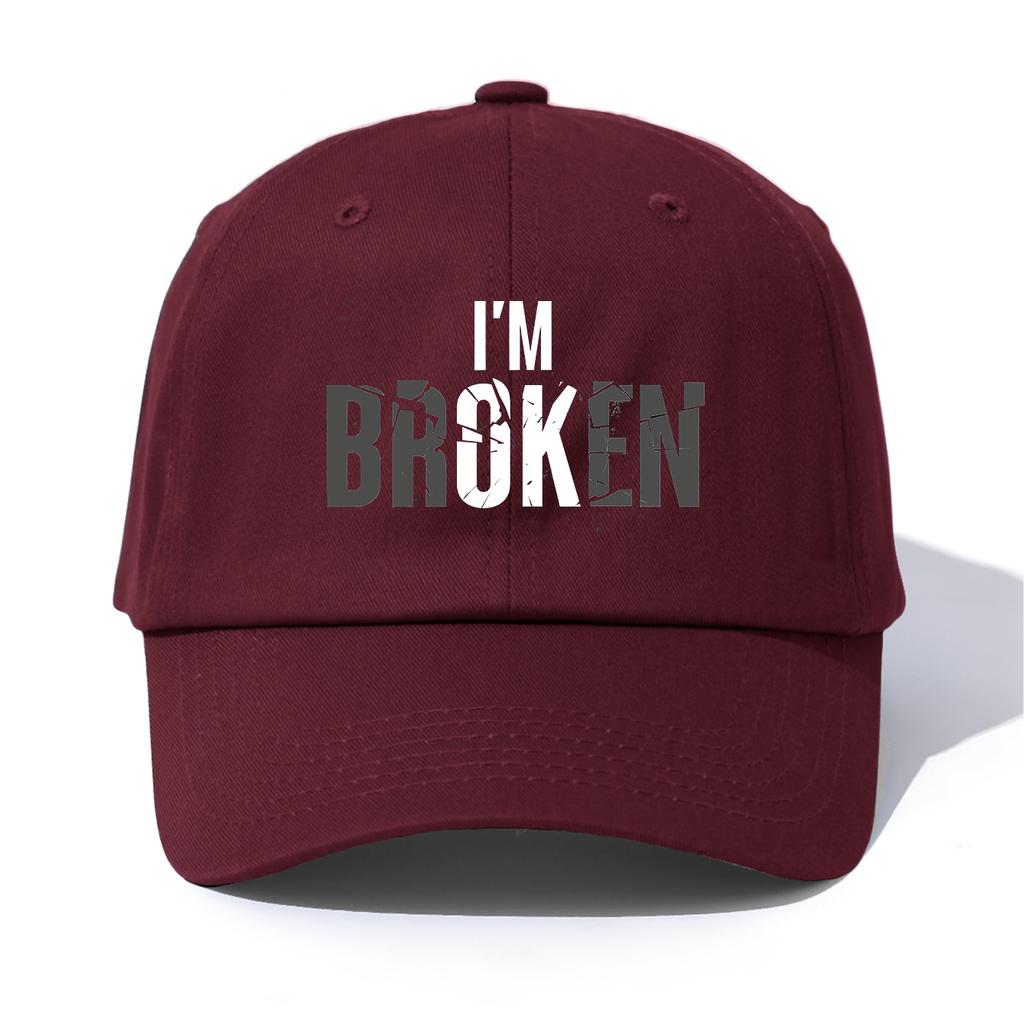 1pc IM OK Print Baseball Cap for AdultsMinimalist Retro Style Casual Soft Adjustable Dad HatPerfect As Gift