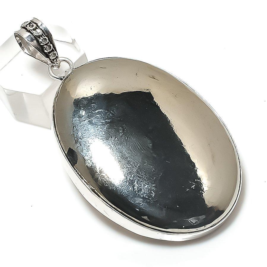 

Пирит Агат Драгоценный камень 925 Стерлинговое серебро Ювелирная подвеска 2,44