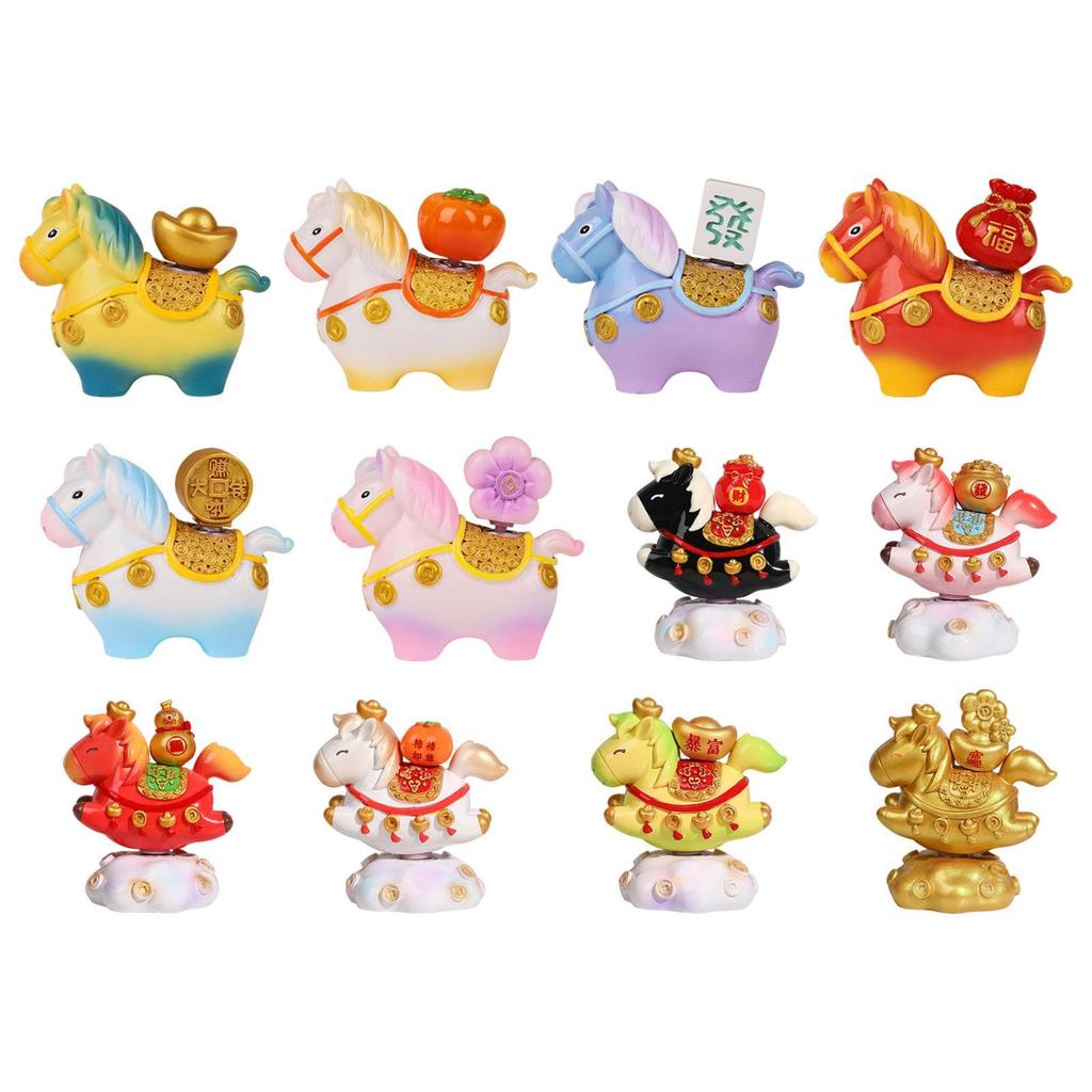 2026 Chinese Horse New Year Decorations Animal Statue, Figurine ,Sculpture Car Ornaments for Chinese New Year Desk