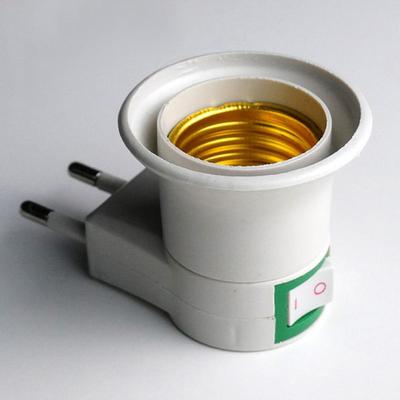 Convertitore adattatore portalampada a vite E27 con interruttore on-off, spina europea