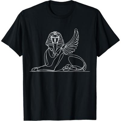 One Line Art Zeichnung Ägyptische Sphinx T-Shirt