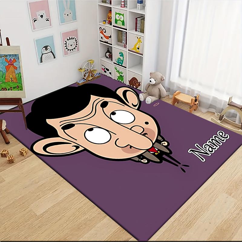 Custom Name Mr. Bean's Adventure Carpet Rug Customizable Soft Washable Anti-Slip Home Living Room Sofa Mats Personalized Rug. 0909292
