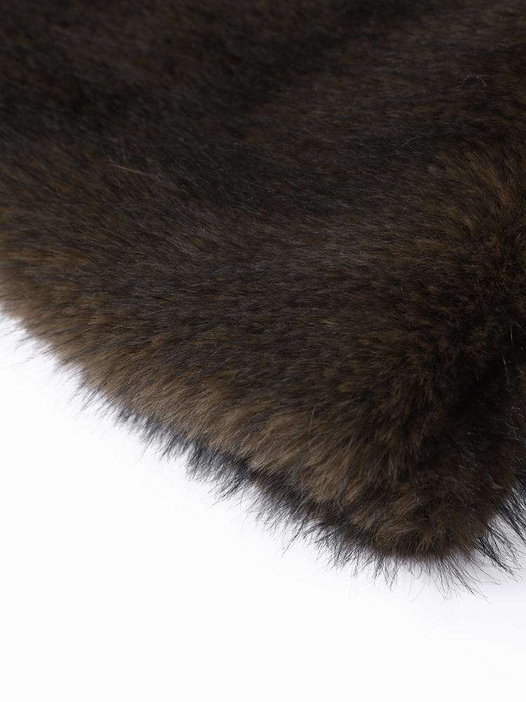 Women's Medium To Long Faux Fur Jacket Women's Collar Warm Fur Coat Brown 2025 New Collection