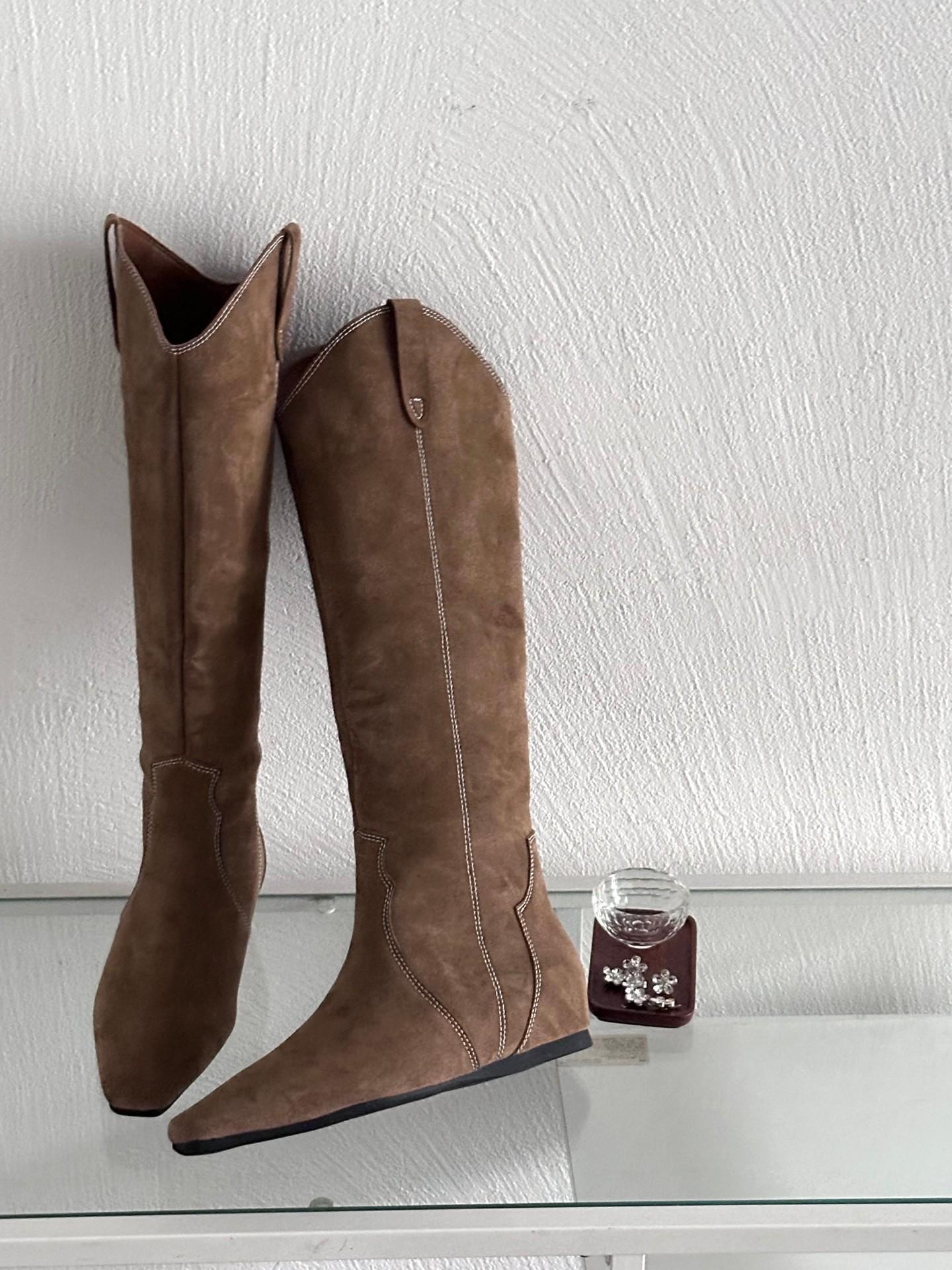 

Inner heightening black tall cowboy western boots women s small square head matte low heel retro knight but knee long boots 39 хаки