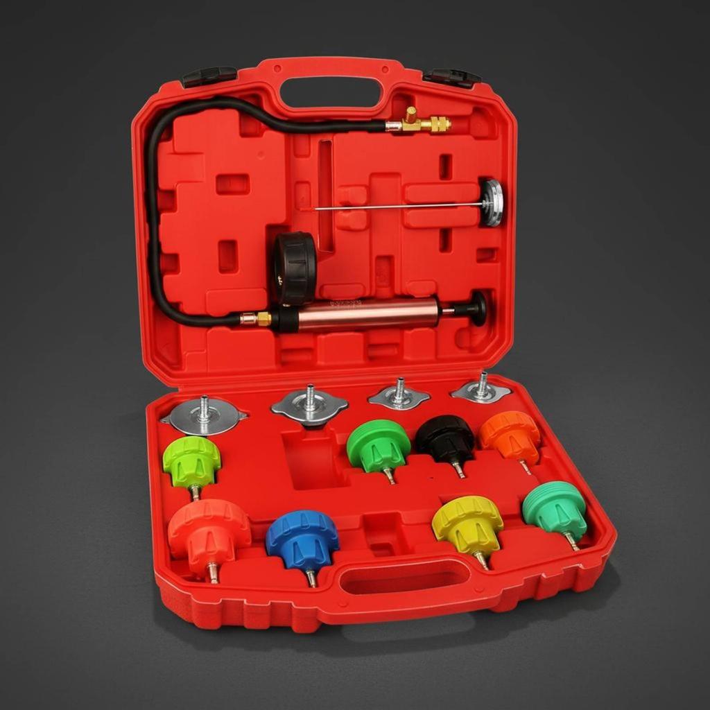 Universal Cooling System Test and Refill Tool Air Pocket Removal for Garage