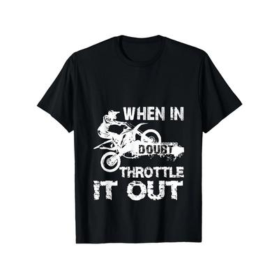Men's Loose Fit Motocross Cotton T-Shirt - Casual Geometric Design, Machine Washable - Ideal Christmas Gift
