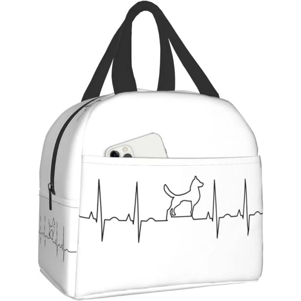 

Изолированная сумка для ланча Многоразовая сумка-холодильник Термосумка-тоут с передним карманом для женщин мужчин Путешествия Работа Школа Походы Пикник 22x20x13CM чёрный