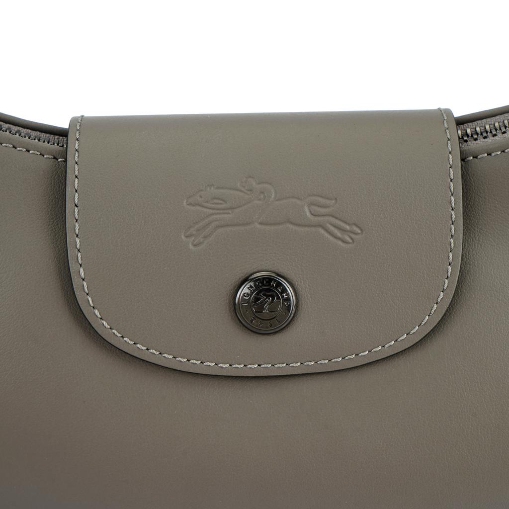 Longchamp Le Pliage Classic Leather Shoulder Bag Small Women Bags Dove-Gray 10316987P55