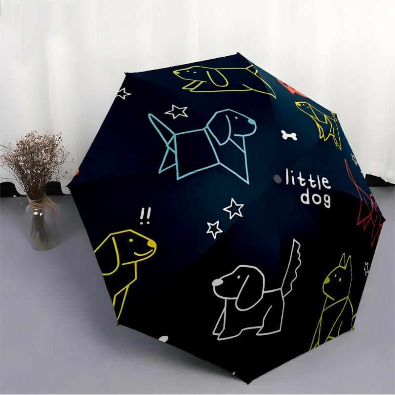 1 pièce Chiens Petit Parapluie à Ouverture/Fermeture Automatique Parapluie Pliant Compact, Parapluie Portable Toutes Saisons pour Femmes/Hommes F1124296