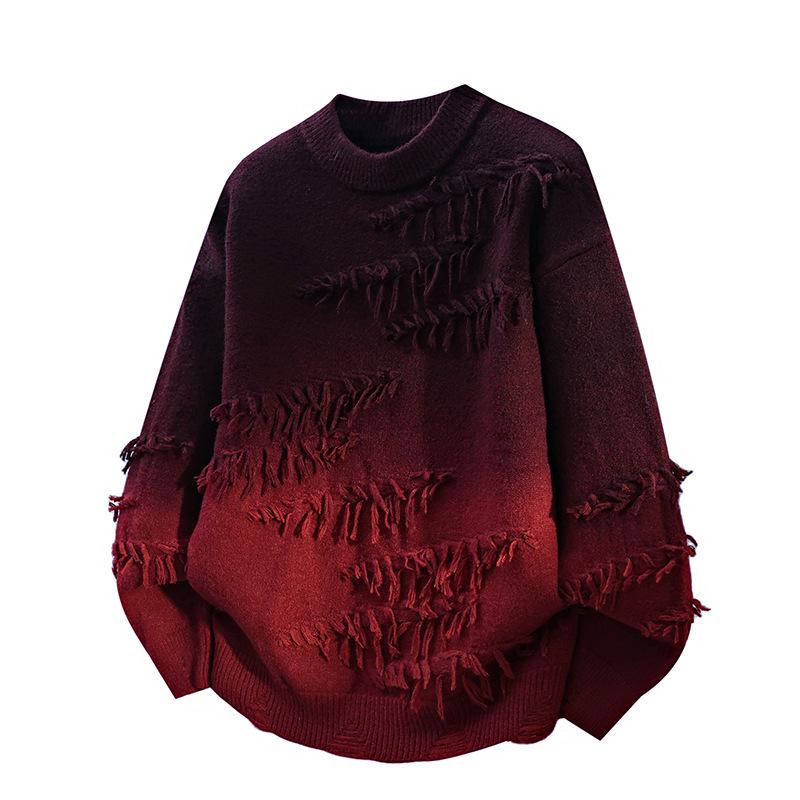 Farbverlauf Strickpullover: Trendiger lässiger Pullover mit Rundhalsausschnitt für Jugendliche