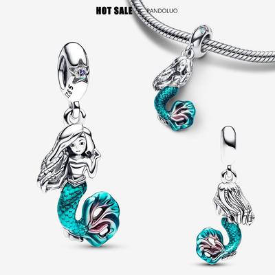 The Little Mermaid Ariel Dangle Charm Beads Fits  Original Bracelet Women S925 Silver Pendant Bead Jewelry Hot Sale