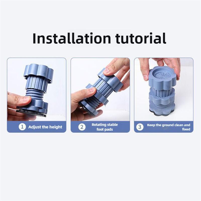 Universal Washing Machine & Refrigerator Anti-Slip Shockproof Base Adjustable Height Stand Anti-Vibration Noise Reduction Feet Moisture-Proof Durable