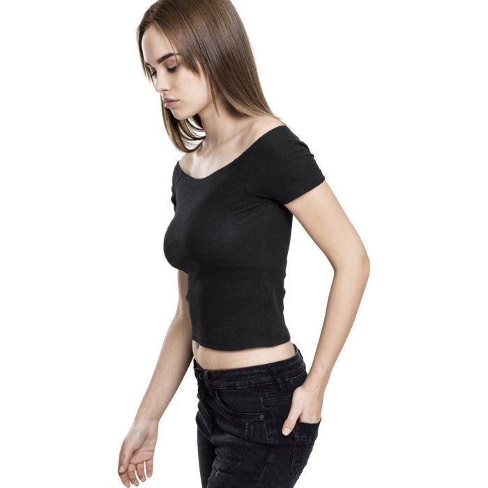 Urban Classics Ladies - Off Shoulder Rib Top Black