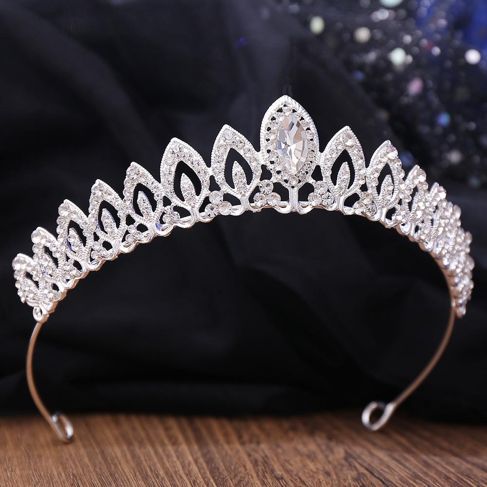 Zuangang neuer Brautschmuck Blattlegierung mit Strasssteinen besetzt Braut kleine Krone Hochzeitsaccessoires Kopfschmuck