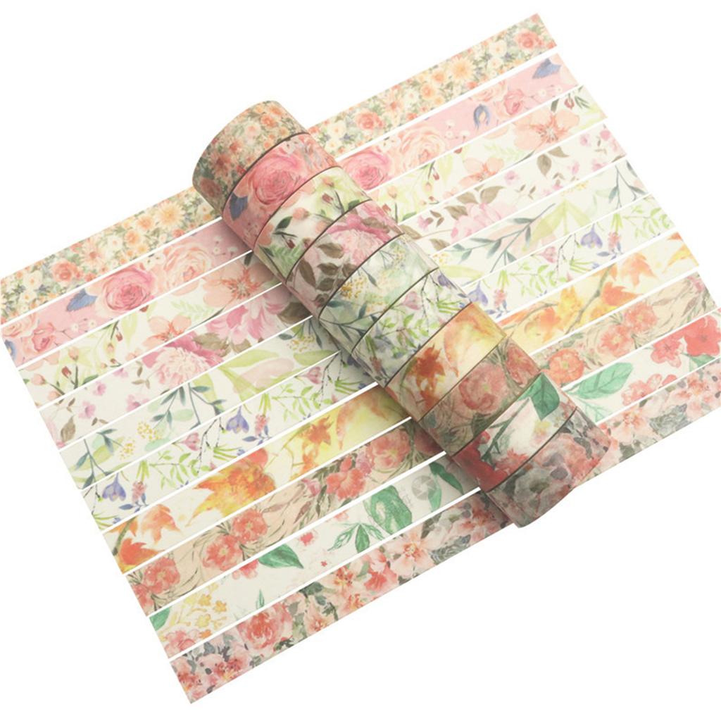 40 ruller Washi-tapesett Blomsterblomstblader Plante dekorative Washi-maskeringstape 15 mm bred
