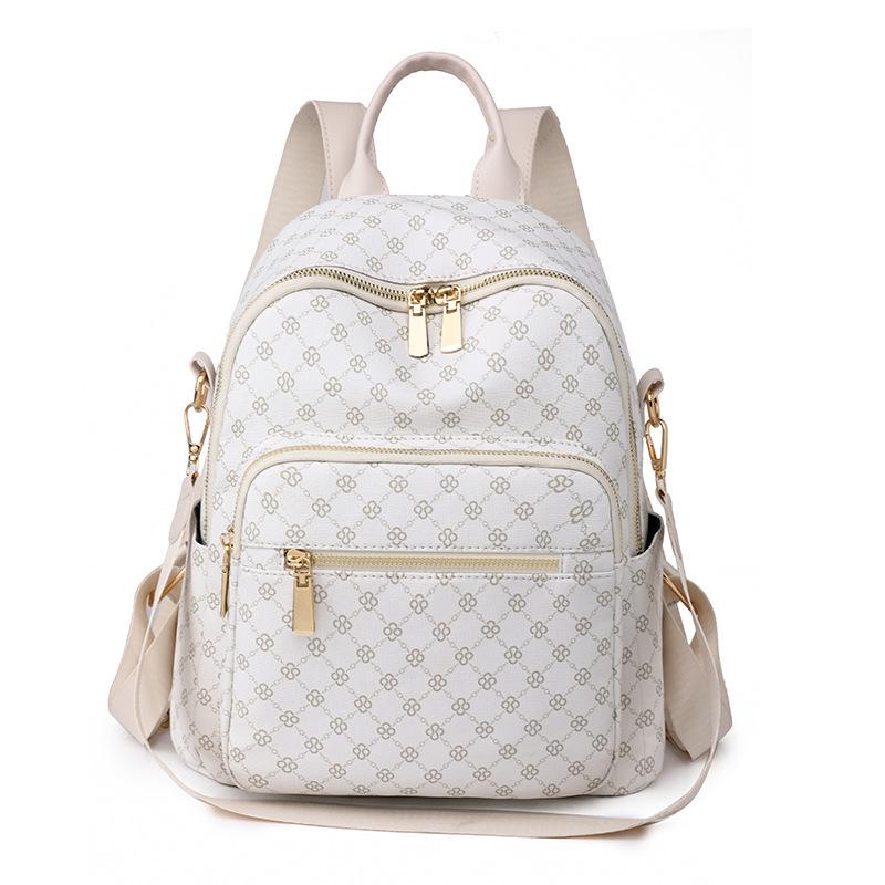 Schultasche Rucksack Mode Damen Neuer Rucksack Retro Bedruckte Buchstaben Große Kapazität Ausgehen Dreifachzweck Rucksack Damen
