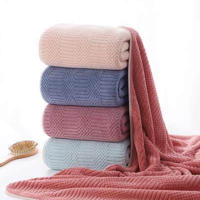 Household Adult Absorbent Quick-drying Thick Auspicious Grid Large Bath Towel