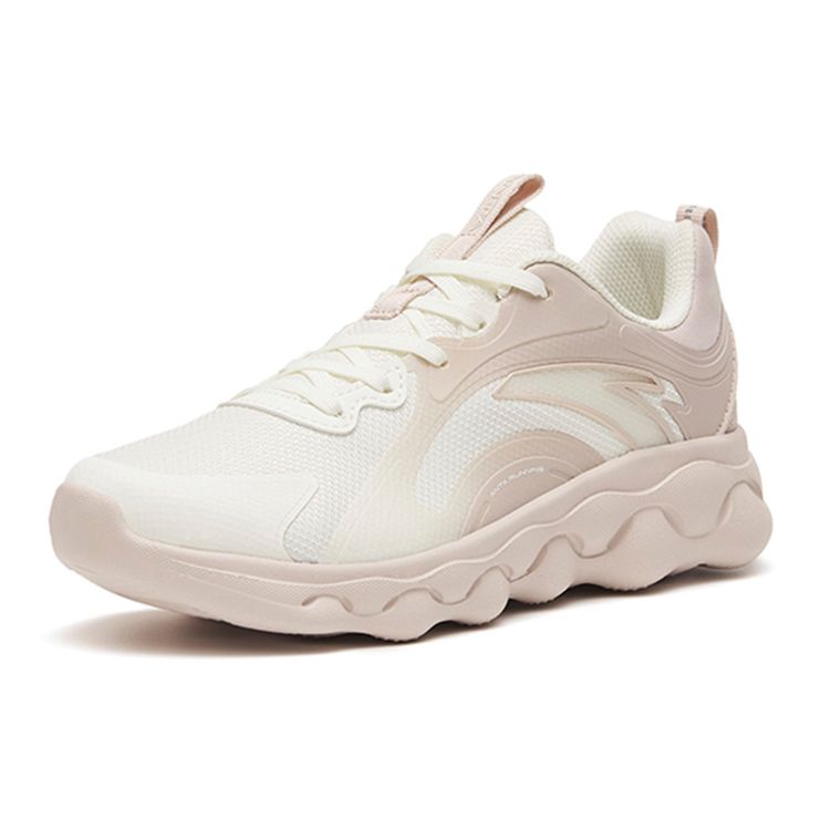Anta Soft Cushioning Comfortable Shock Absorption Non-Slip Wear-Resistant Breathable Low-Top Running Shoes Women sneaker White Gray 122245574-1