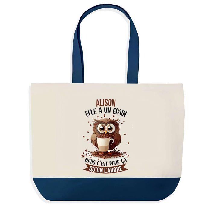 Tote bag - PLANETEE - Alison - Bleu - Coton - 40 x 45 cm