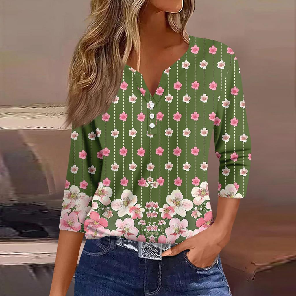 Women's 3/4 Sleeve Shirts Graphic Tees Shirts Casual Basic Tops Pullovers