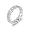 Men's Trendy Cuban Chain Zirconia Ring - Hip Hop Style, Super Cool Finger Jewelry for Couples.