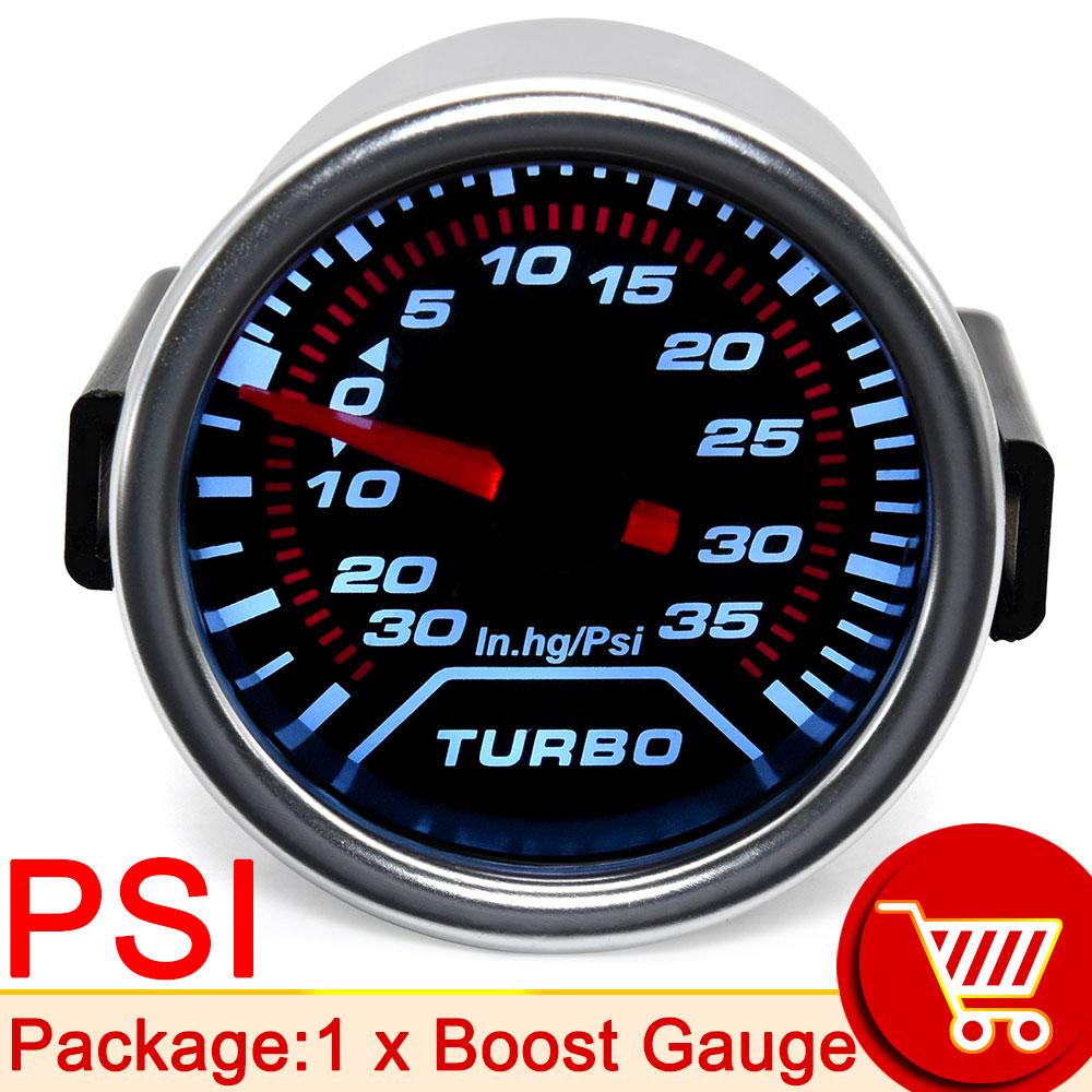 AD 52mm Bar PSI White Led Light Pressure Turbo Boost Gauge Meter 12V Car Motorcycle Auto Accessories Turbo Pressure Gauge PSI