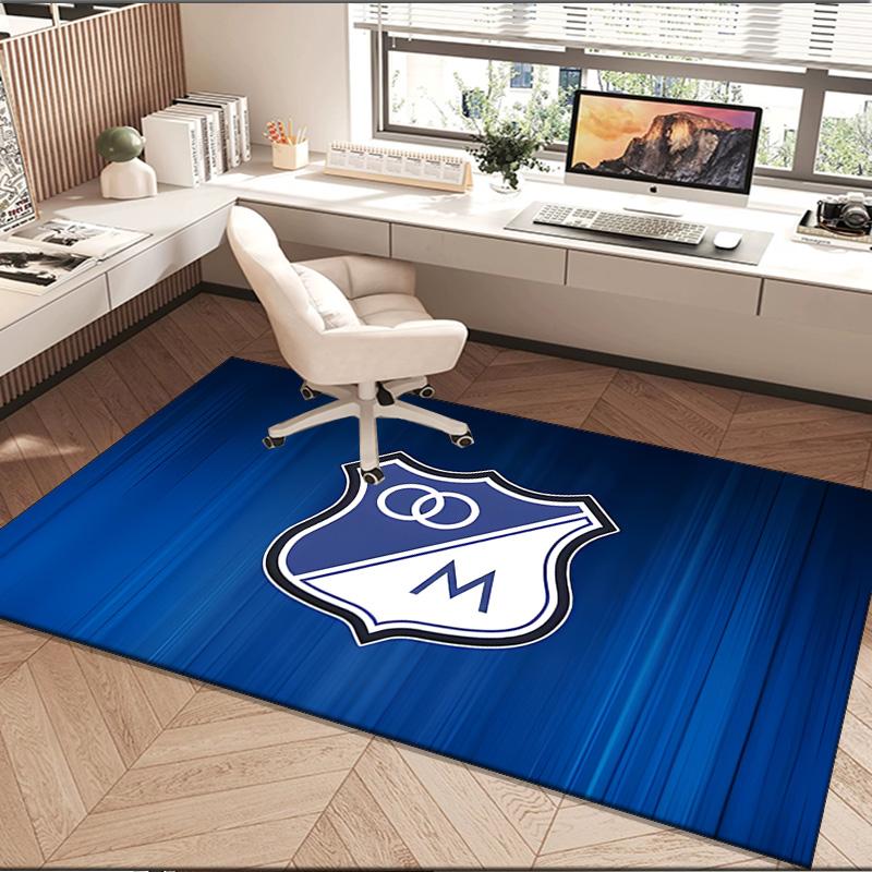 1PC rug Blue And White Shield Millonarios Carpet, Chair Rug,Area Rug for Office Bedroom living rooms bedroom, Doormat decor Christmas fan gifts
