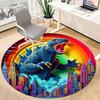 1pc Dinosaur Office Round Area Rug, Under Office Chairs Bedroom Living Room Home Decor  a1016234