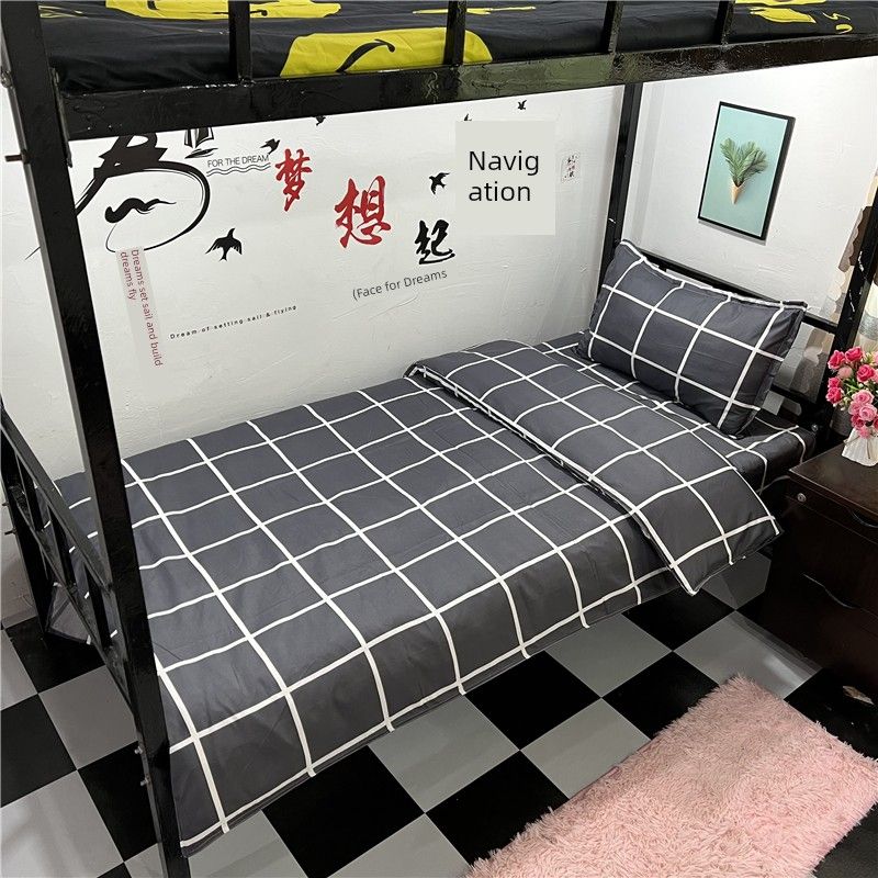 

Minimalist Cartoon Panda Beibei Quilt Cover Four-Piece Set Boys and Girls Dormitory Bunk Bed Student Single Bed Three-Piece Set Dormitory three-piece quilt cover 150x200cm Mengge