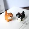 Handmade Wooden Carving Akita Shiba Husky Cute Dog Decor Office Desk Car Ornament