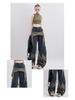 Unisex Retro Loose-Fit Raw Edge Wide-Leg Jeans for Autumn