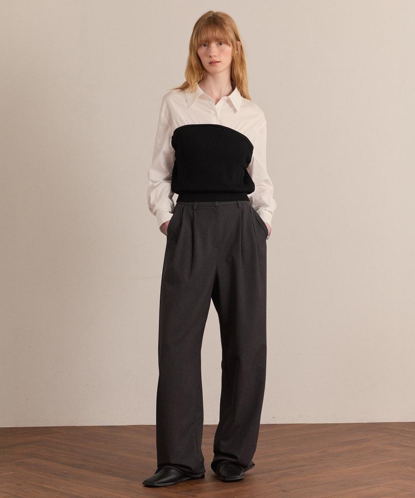 MIND BRIDGE WOMEN [W] Cable Knit Layered Shirt