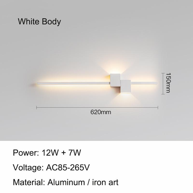 

Modern Minimalist LED Indoor Wall Lamp Line Lamp Long Strip Wall Light TV Background Wall Bedroom Living Room Aisle Hallway Lamp Cool White(5500-7000K)