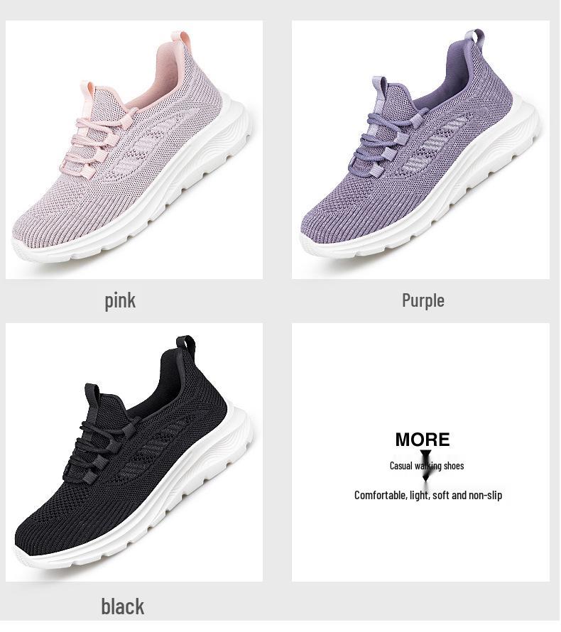 Comfortable Non-Slip Breathable Elderly Women's Walking Shoes - Lightweight Soft Sole for Spring & Autumn