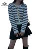 Women Fashion Striped Cardigan Casual Long Knitted Cardigan Women Sweater Coat New Cardigans Woman Clothes