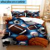 Sports Ball football Pattern 3pcs Bedding,Including 1pc Duvet Cover And 2pcs Pillowcases Perfect for Christmas,Ideal for Bedroom, Dormitory