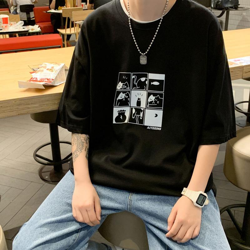 Cartoon Graphic Men Tshirt Short Sleeve T-shirt Kawaii Fashion Male Oversize T Shirt Men's Clothing