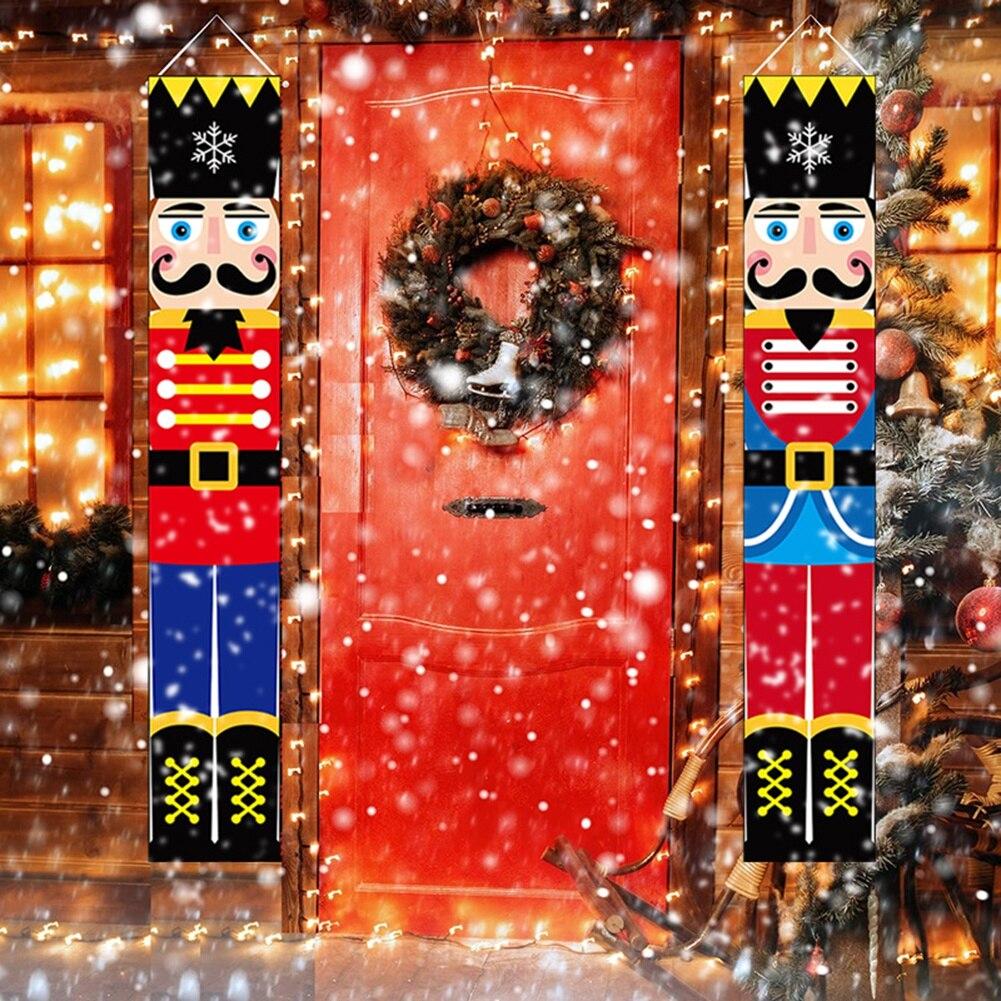 Vánoční dekorace pro domácí Louskáček Voják Banner Vánoční ozdoba Vánoční závěs na dveře Vánoce Navidad Nový rok dárky