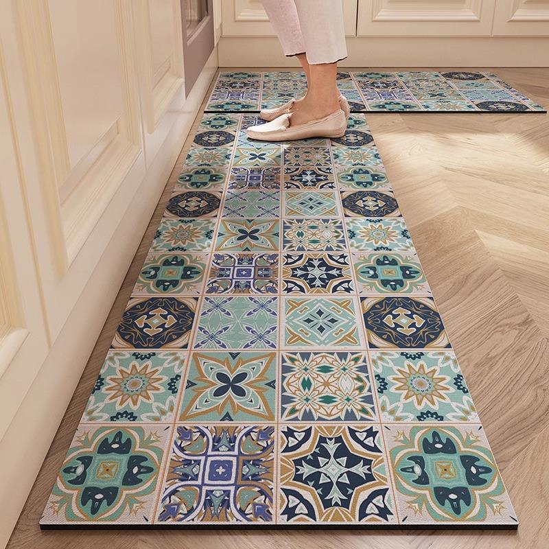 American Flower Tiles Diatom Mud Floor Mat Household Quick-drying Water Absorption Pad Dirt-resistant and Easy-to-clean Anti-slip Pad